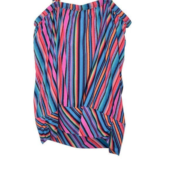Swimsuits For All Multicolor Striped Tankini Top With Built-In Bra Size 26 - Picture 8 of 10